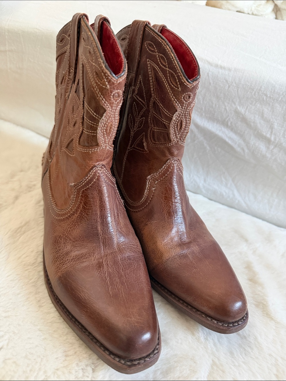 Bed Stu Cobbler Filly II Western‎ Ankle Boots Leather Pull On  Women's Sz. 8 - Picture 3 of 16